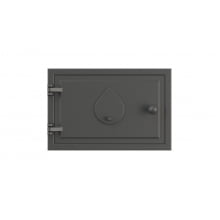 Porta de cinzeiro ou fornalha para fogão a lenha em ferro fundido modelo abertura, libaneza, 31,5 x 18,5